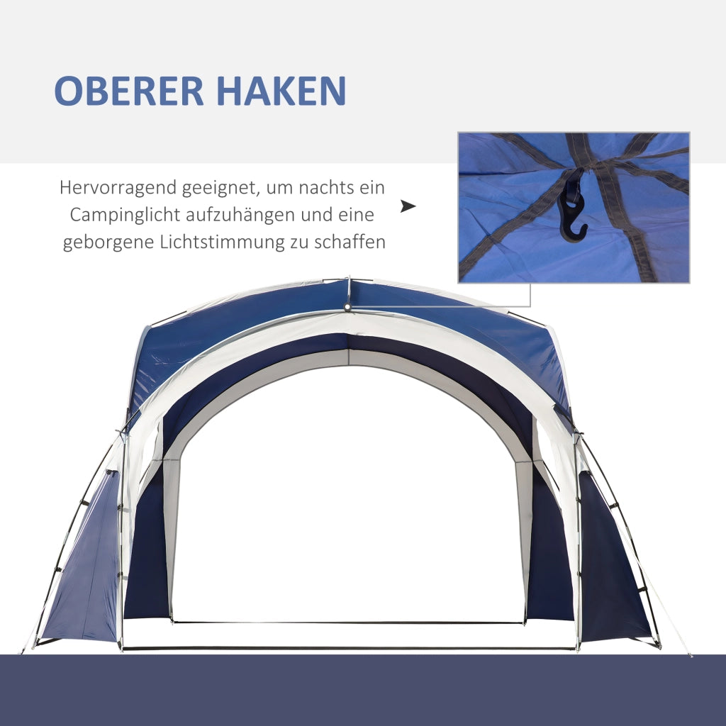 Gazebo a Cupola per 6-8 Persone ¨C zephmum ¨C 3.5x3.5x2.22 m Blu