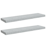 2 pz Scaffali a Parete | Ripiano a parete | Mensole a Parete Grigio Cemento 90x23,5x3,8 cm in MDF