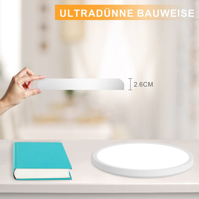 ZMH Lampada da soffitto plafoniera LED moderna rotonda bianca 22 cm per interni corridoi