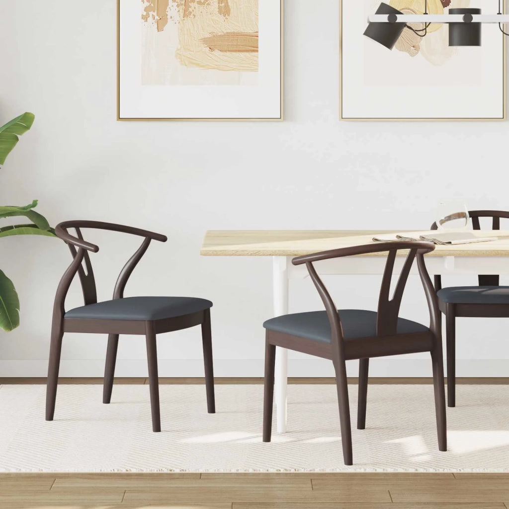 Sedia da pranzo 2 pz | Sedie da cucina Marrone chiaro e nero