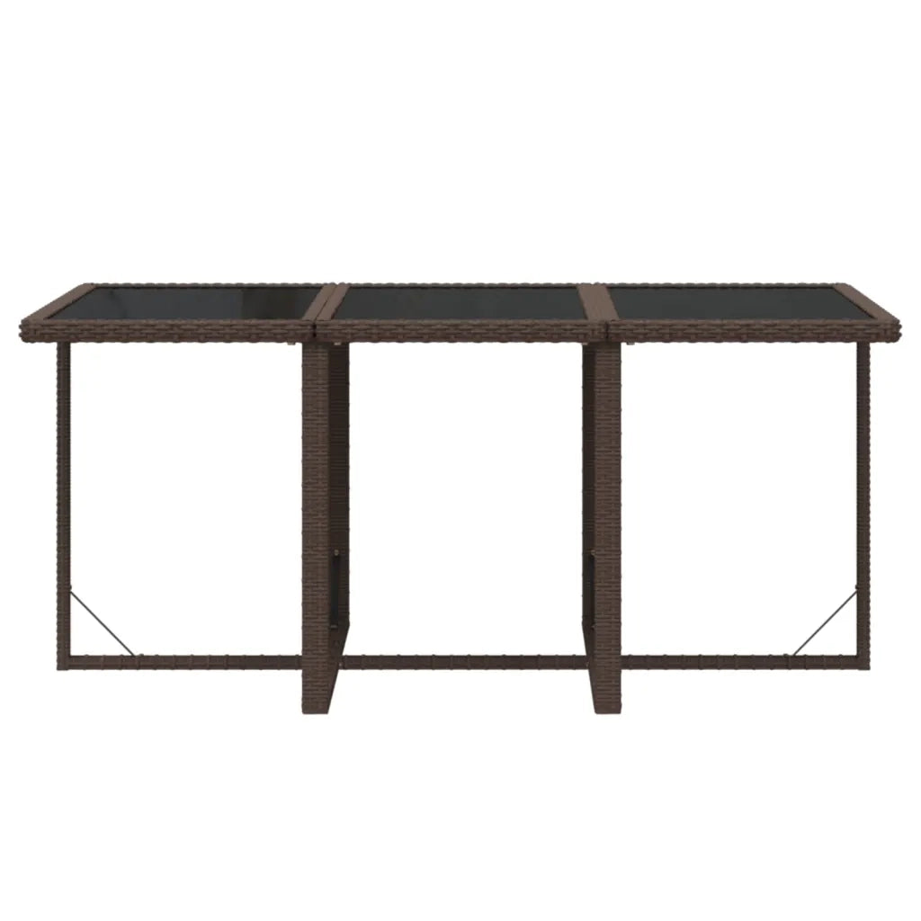 Set da Pranzo da Giardino 7 pz con Cuscini Polyrattan Marrone 3095539