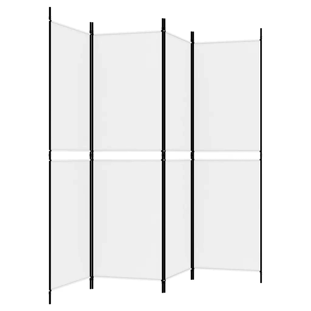 Divisorio a 4 Pannelli Bianco 200x180 cm Tessuto 350214