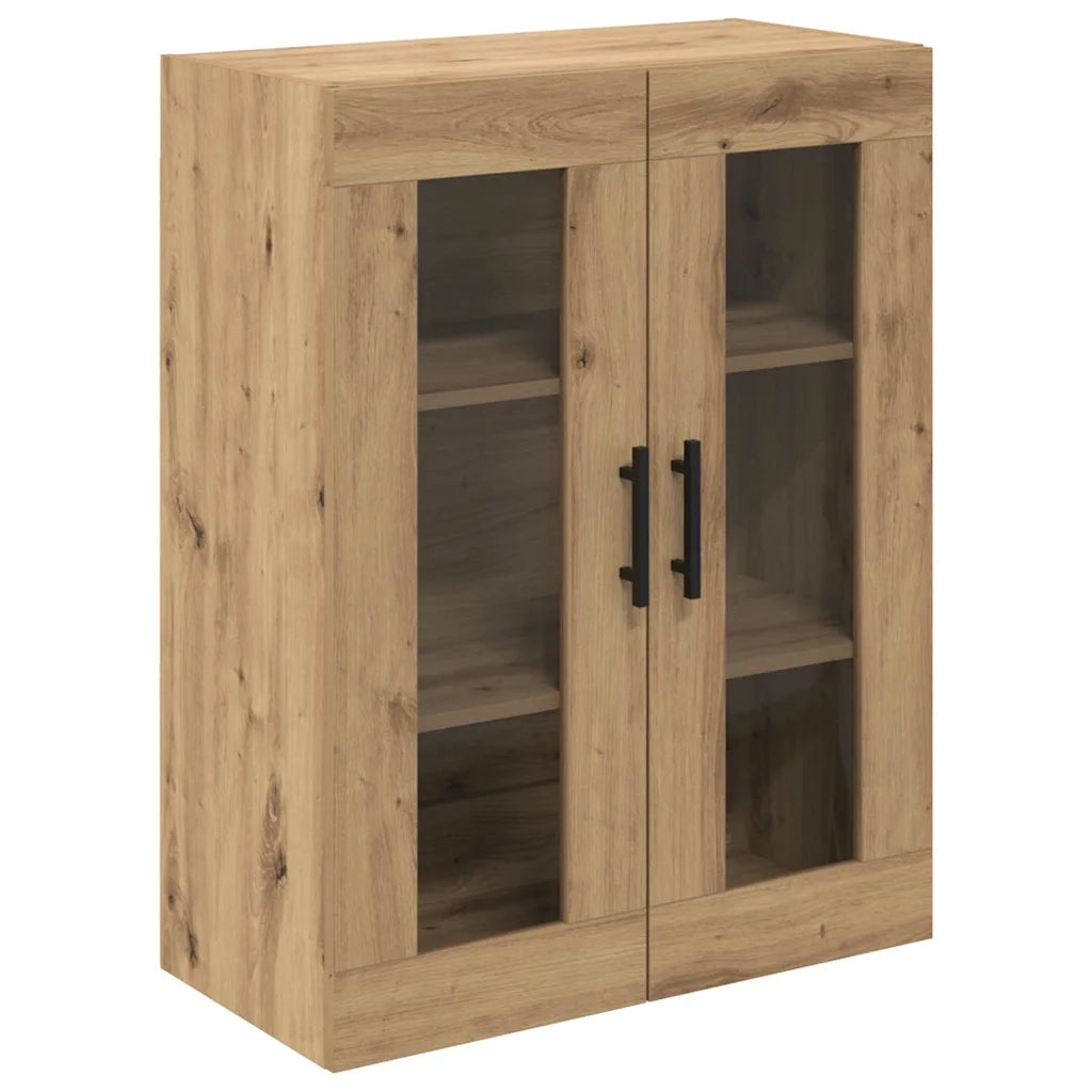 Credenza 2 pz-Set di 2 Buffet-Armadio da cucina Rovere artigianale Legno Stratificato e Vetro 319639