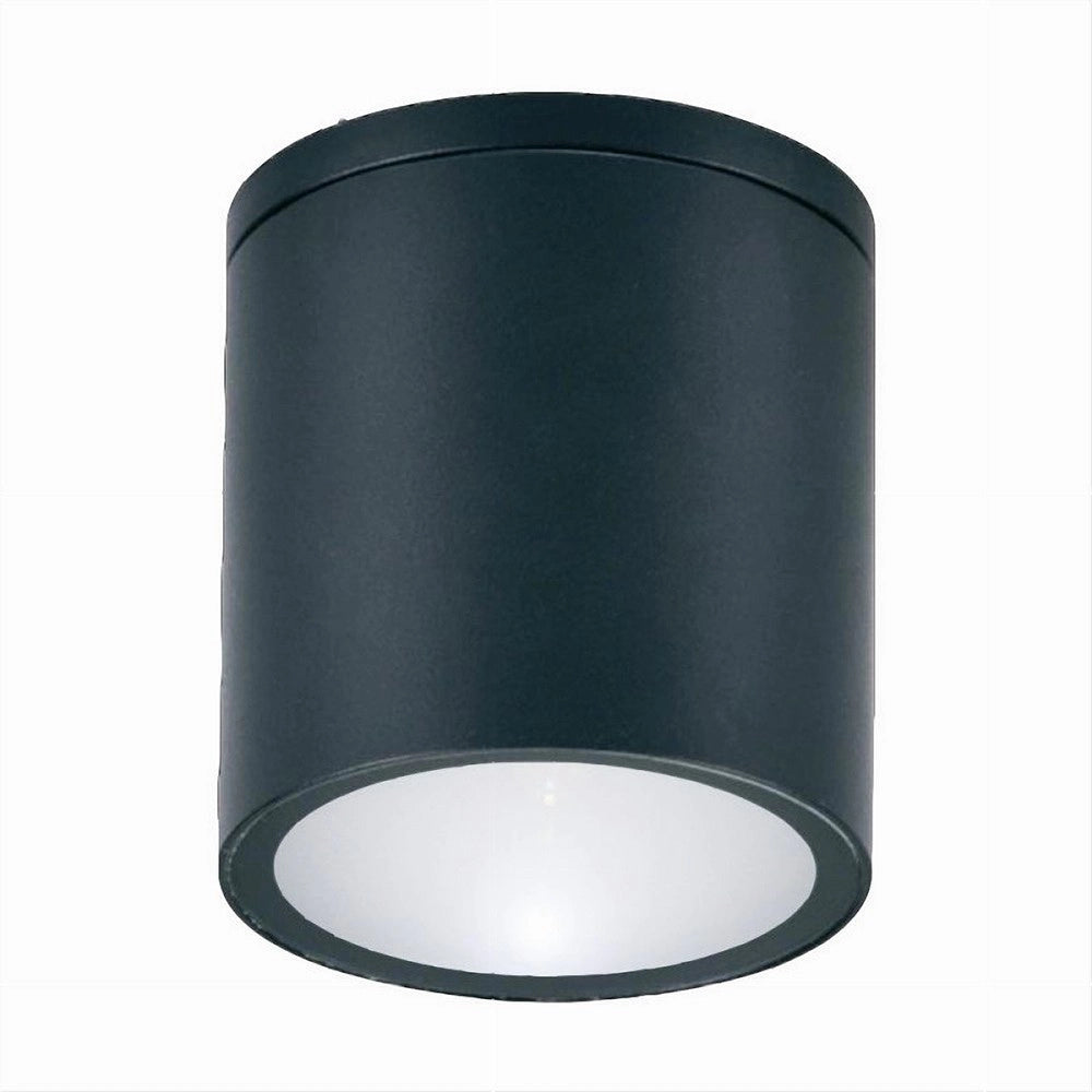 Trade Shop - Applique Da Soffitto A Cilindro Esterno Moderno Lampada Plafoniera Gu10 Ip54 H94 - Nero