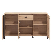 Madia Guanzate, Credenza un Cassetto, 157x40x90h cm Marrone Rovere Nodi