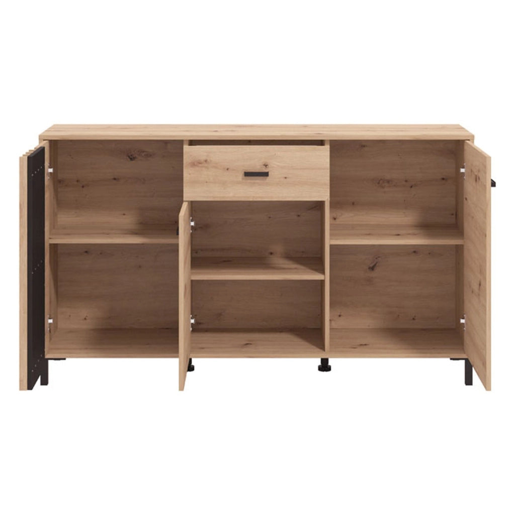 Madia Guanzate, Credenza un Cassetto, 157x40x90h cm Marrone Rovere Nodi