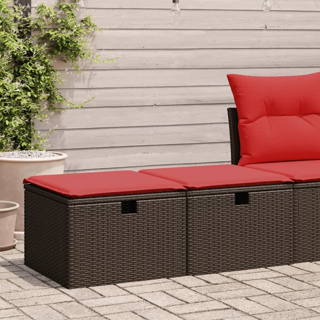 Set Divano Giardino 4 pz con Cuscini Marrone Polyrattan Acacia 3328677