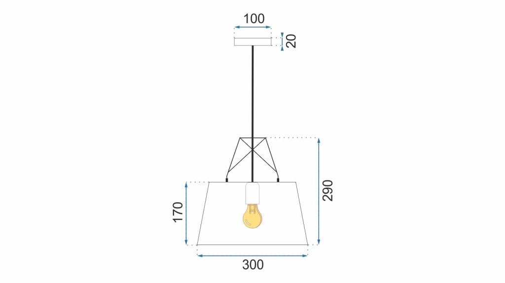 Lampada Da Soffitto Pensile Metallico Bianco APP423-1CP