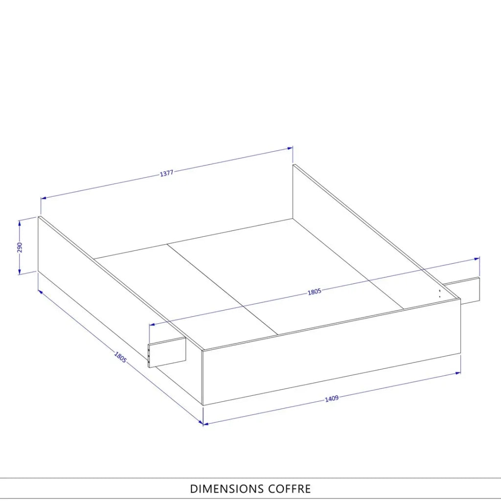 Letto contenitore 180x200 stile industriale - Collezione MILOS. Colori rovere grezzo e nero.
