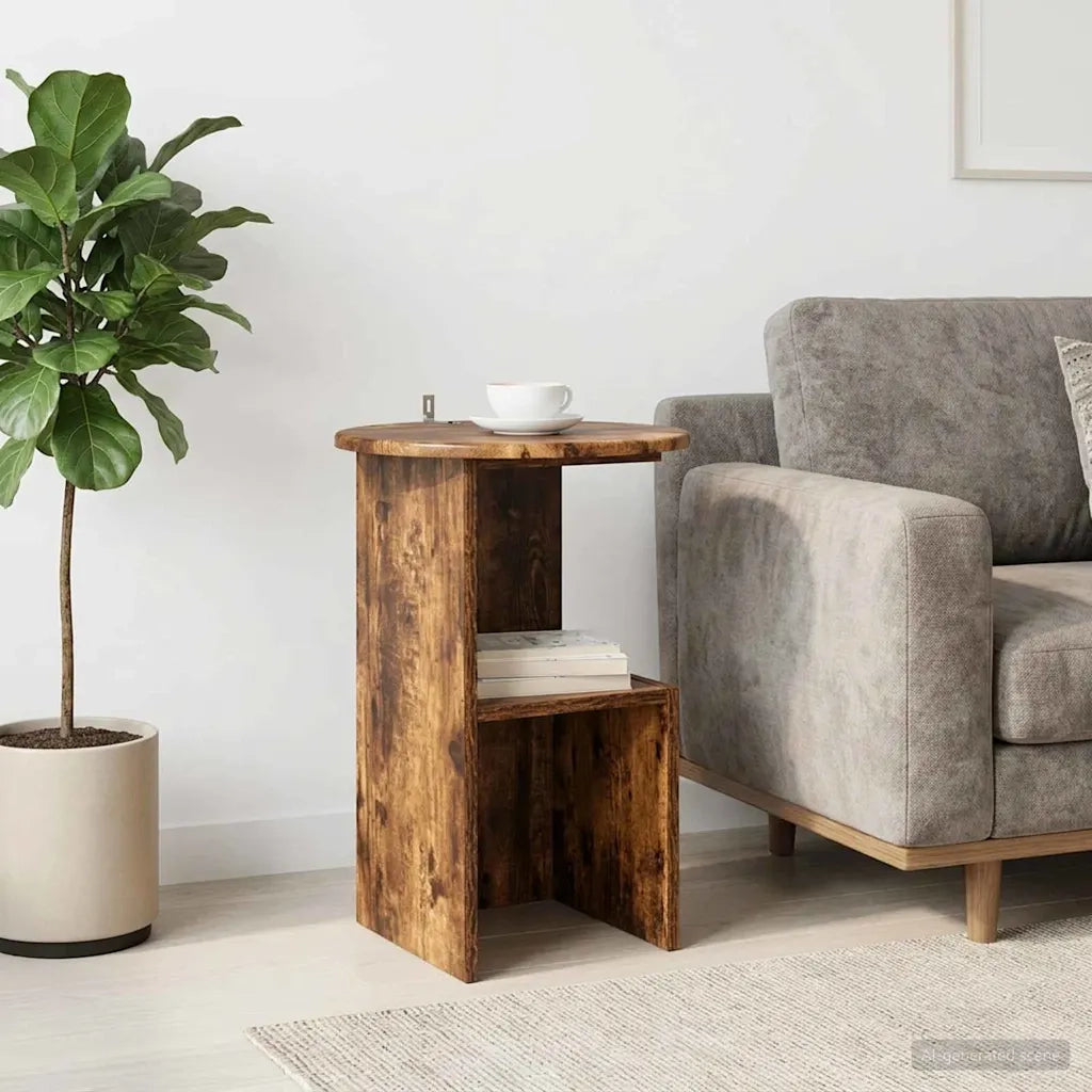 Tavolo laterale Rovere Fumo Ø 39,5 x 55 cm Legno ingegnerizzato 8001042