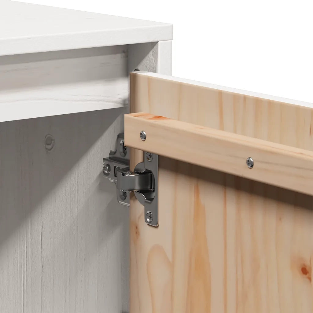 Mobile TV | Armadietto TV | Mobile Porta TV Bianco 110,5x35x44 cm in Legno Massello di Pino