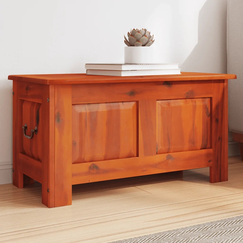 Cassapanca con Coperchio-Baule-Armadietto contenitore Marrone in Legno Massello di Acacia 246402