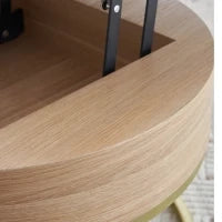 Set di Tavolini da Salotto Sovrapponibili Regolabili in Altezza con Due Cassetti, Design Elegante in MDF, 70x70x42/56,5 + 60x60x24 cm, Bianco