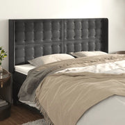 Testiera ad Orecchio-Testata con Orecchie GrigioScuro 163x16x118/128cm in Velluto 287147