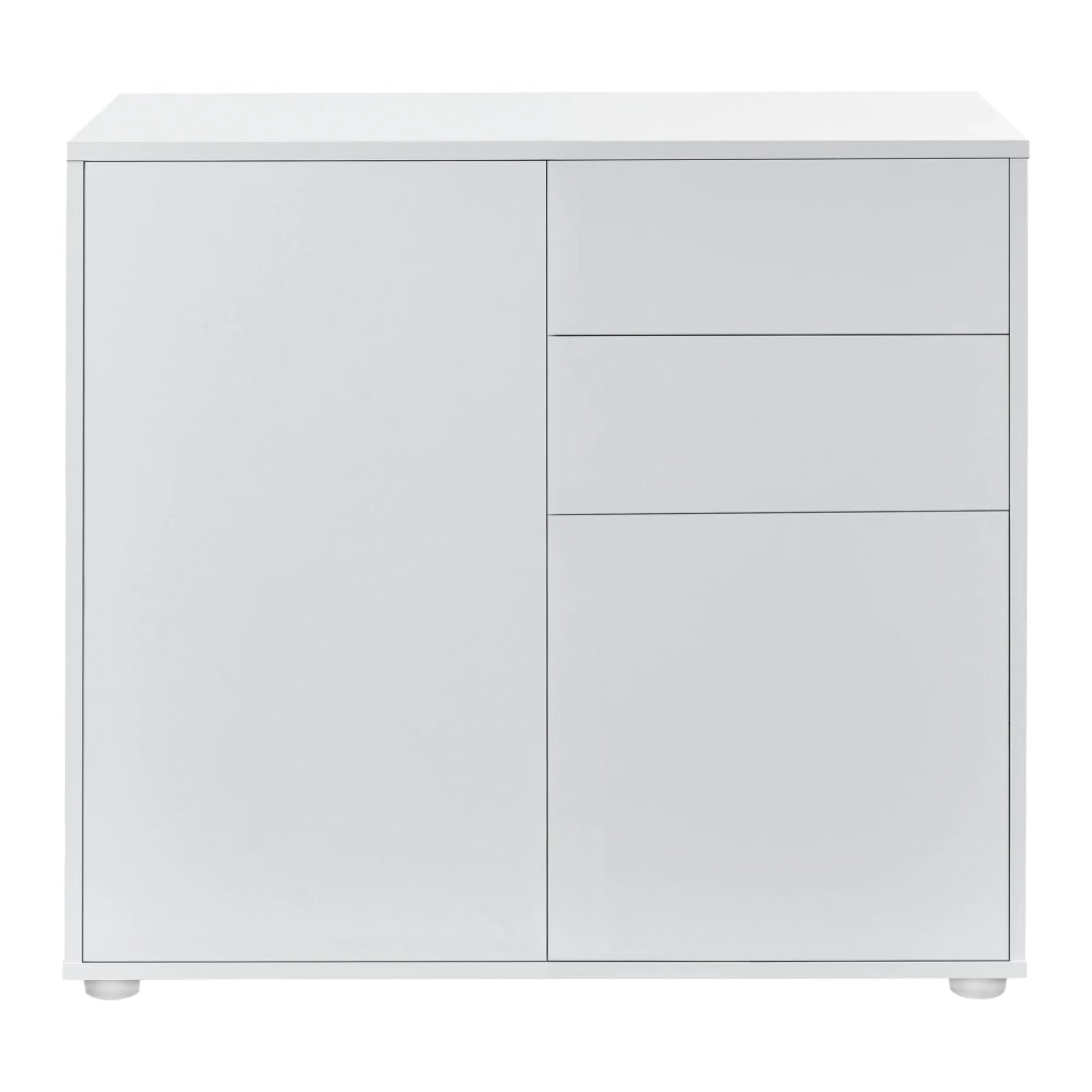 Cassettiera con 2 cassetti e 2 ante 74 x 79 x 36 cm bianco opaco 03_0006818