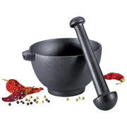 Zassenhaus M076066 Mortaio e Pestello in Ghisa XL Capacita' 750 ml Diametro 15.5 cm con Beccuccio colore Nero