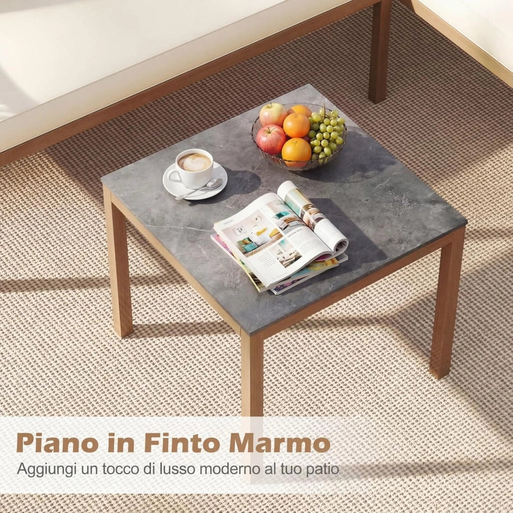 Set di Mobili da Giardino 3 Pezzi, Salotto da Esterno con 2 Divani Componibili a forma di L e Tavolino da Caffè, Set da Conversazione da Esterno con Cuscini Sfoderabili, per Patio e Terrazzo
