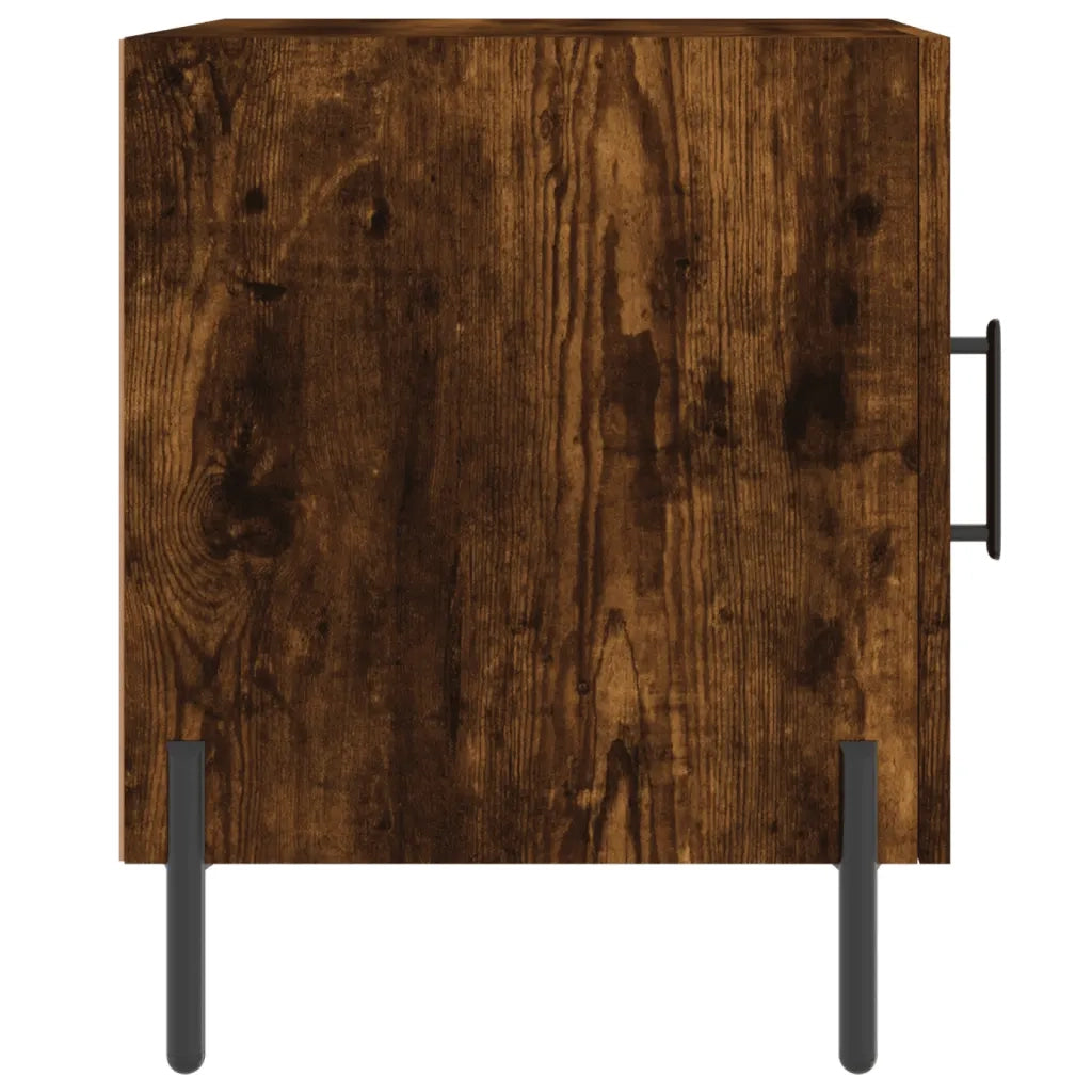 Set di 2 Comodini | Armadio da Notte | Mobiletto da notte Rovere Fumo 40x40x50 cm in Legno Multistrato