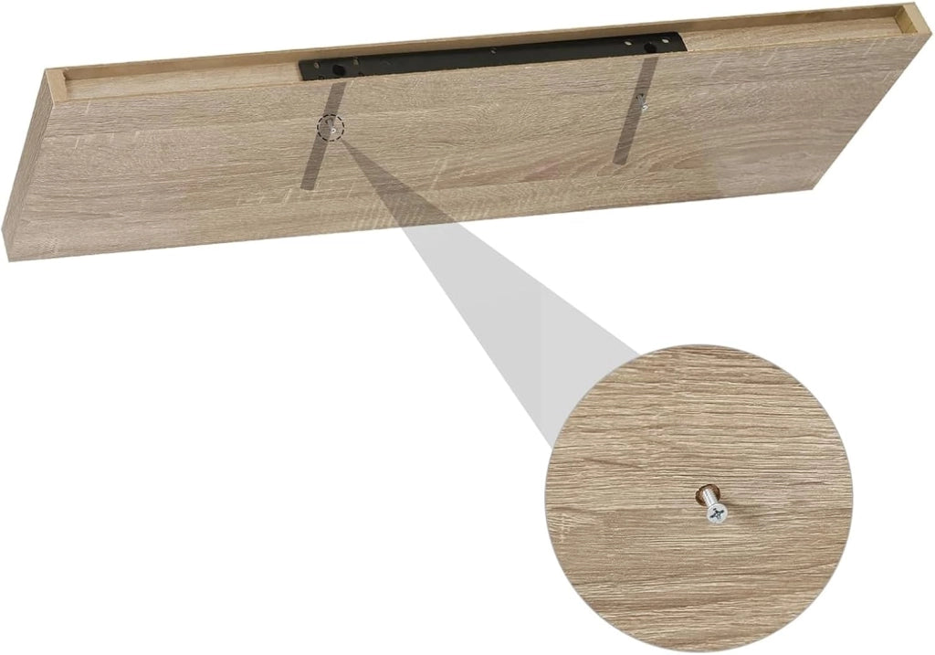 Mensola a Muro Set da 2, 80cm, Mensole Librerie da Parete Scaffale MDF Stile Rétro Ripiano Portaoggetti, Noce Chiaro, 0117QJ-2