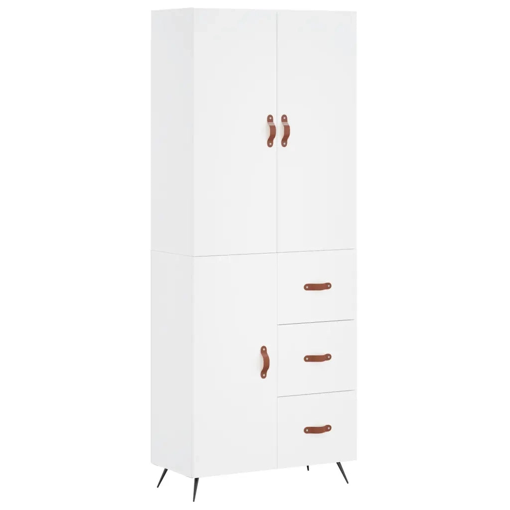 Credenza | Madia | Buffet da pranzo | Armadio da pranzo Bianca 69,5x34x180 cm in Legno Multistrato