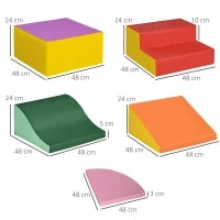 Set Costruzioni Morbide per Bambini 1-3 Anni da 6 Pezzi in PU ed EPE Multicolore