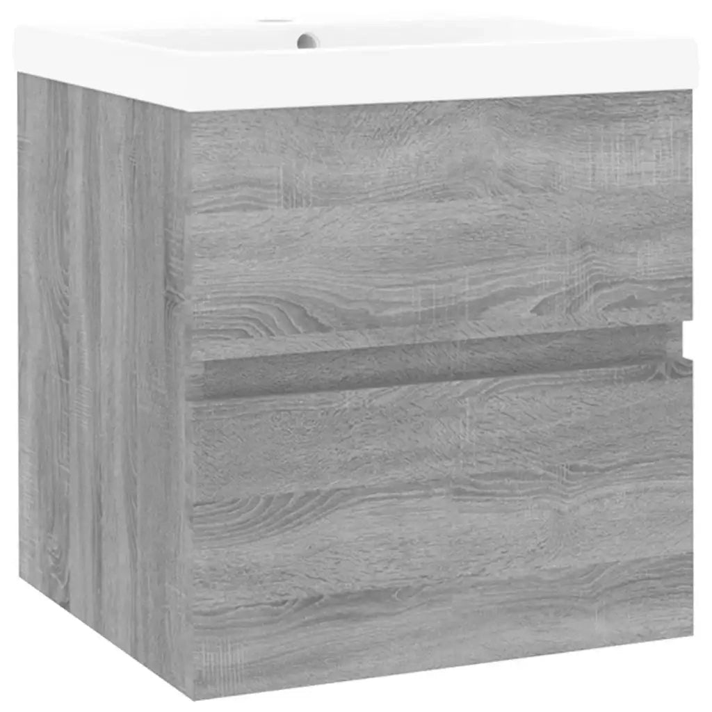 Mobile Bagno e Lavabo Integrato Grigio Sonoma Legno Multistrato 3152859