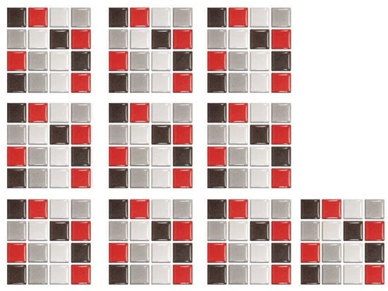 Sticker a mosaico 20 pezzi - Tegole adesive autoattaccanti - Film decorativo - PVC - 20 x 20 cm - Disponibili in 40 colori