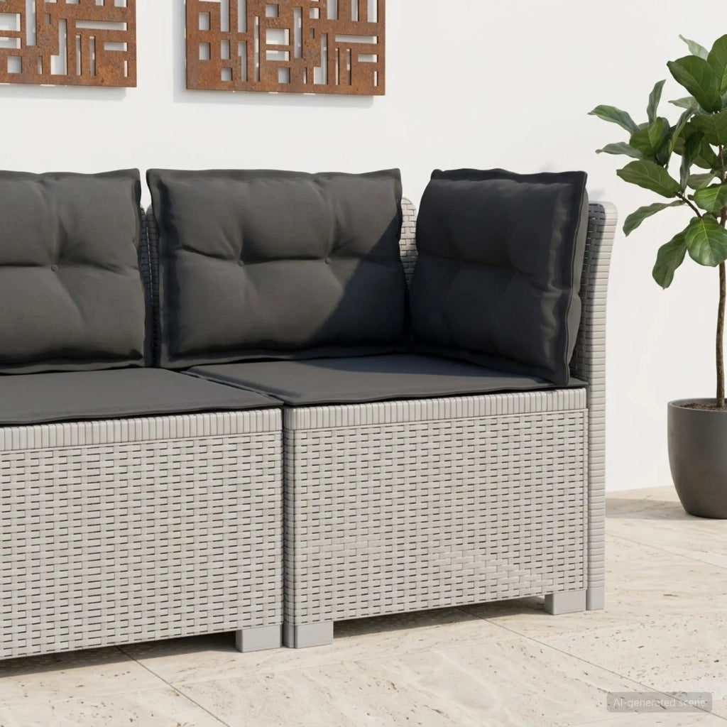 Divano da Giardino a 1 Posto con Cuscini Aspetto Rattan PP 8011841