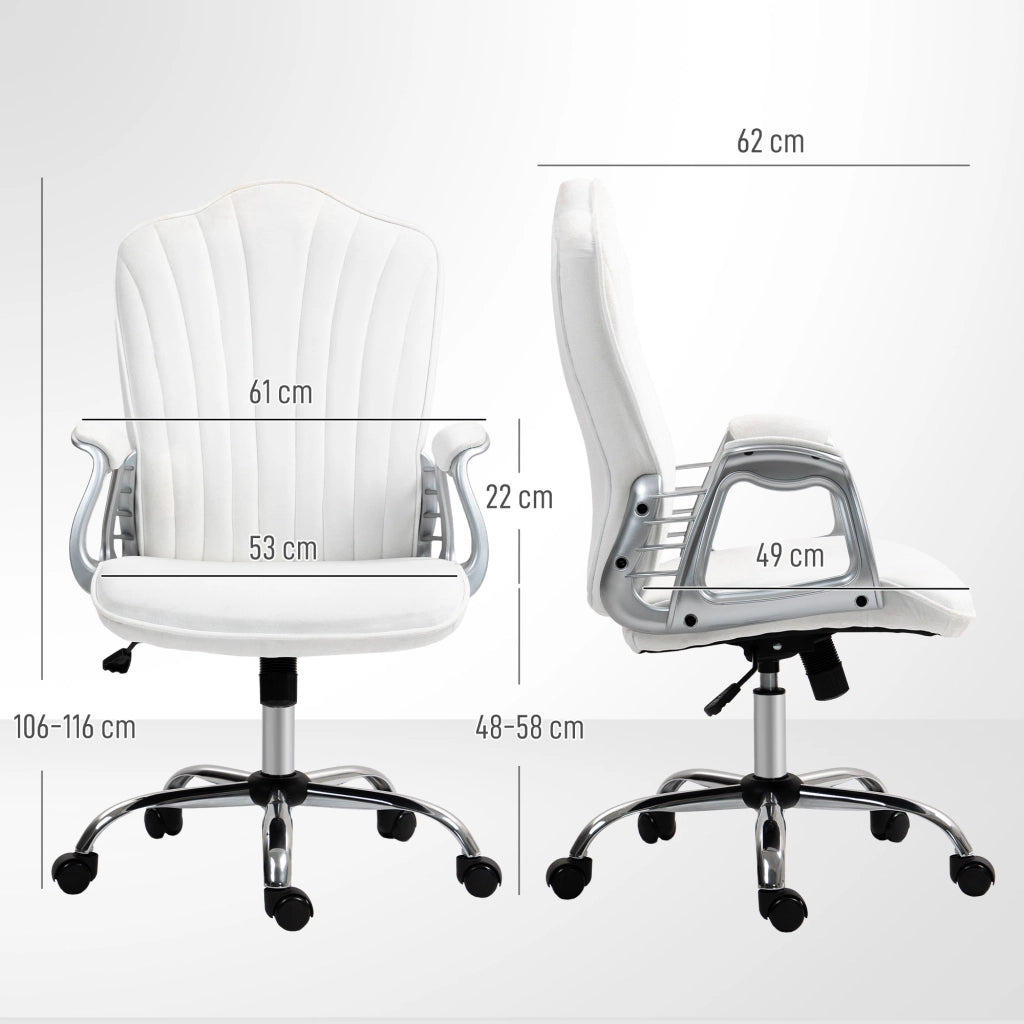 Sedia da ufficio girevole con braccioli ¨C zephmum ¨C regolabile in altezza, schienale reclinabile, bianco
