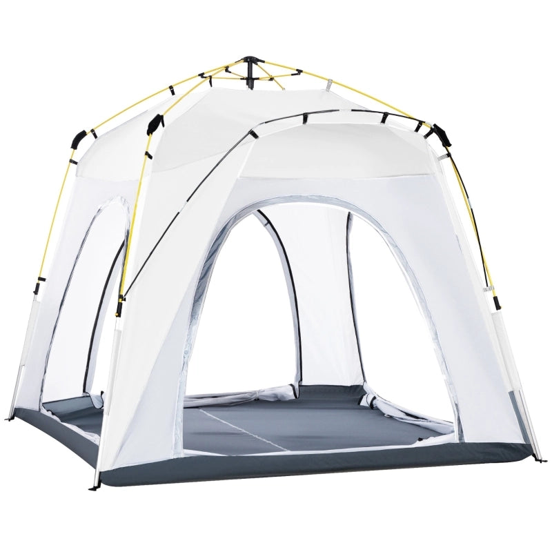 Tenda a cupola per 4 persone; leggera; stabile; impermeabile; UV 50+ Tenda da campeggio con finestra a gancio; tenda familiare con teli da terra e colonna d'acqua da 1000mm per campeggio; Viaggio Giardino trekking