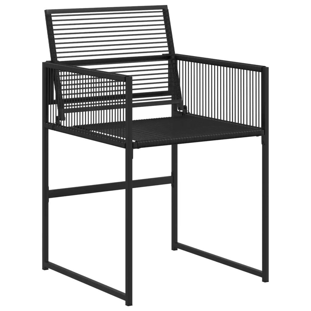 Set da Pranzo per Giardino 5 pcs Nero polyrattan