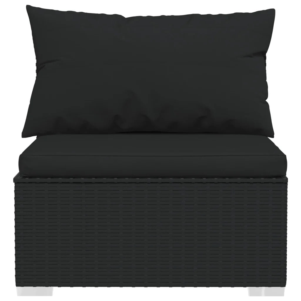 Set Divani da Giardino 6 pz con Cuscini in Polyrattan Nero cod mxl 40417