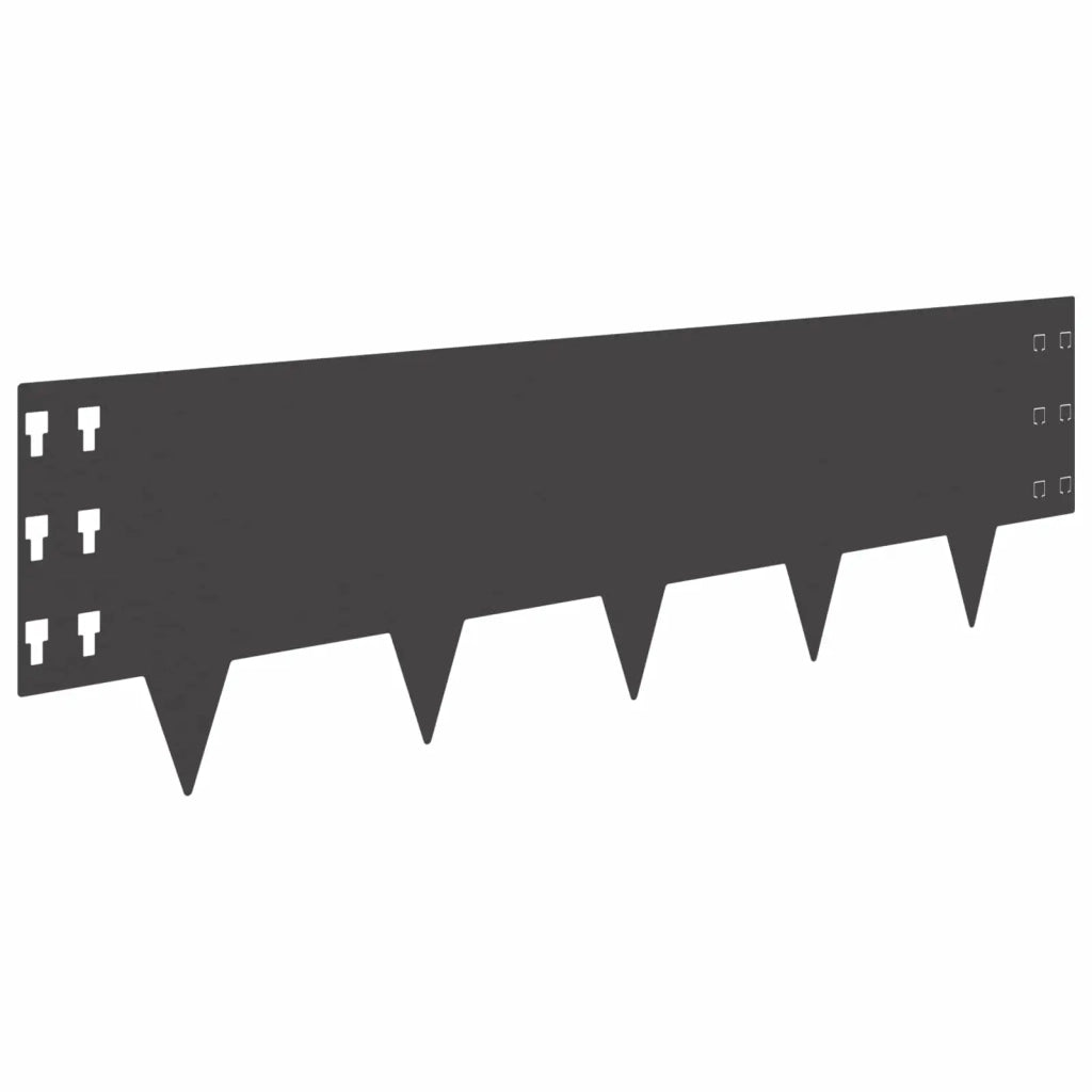 Bordura per Prato 10 pcs 100 x 30 cm Acciaio Nero 8008623