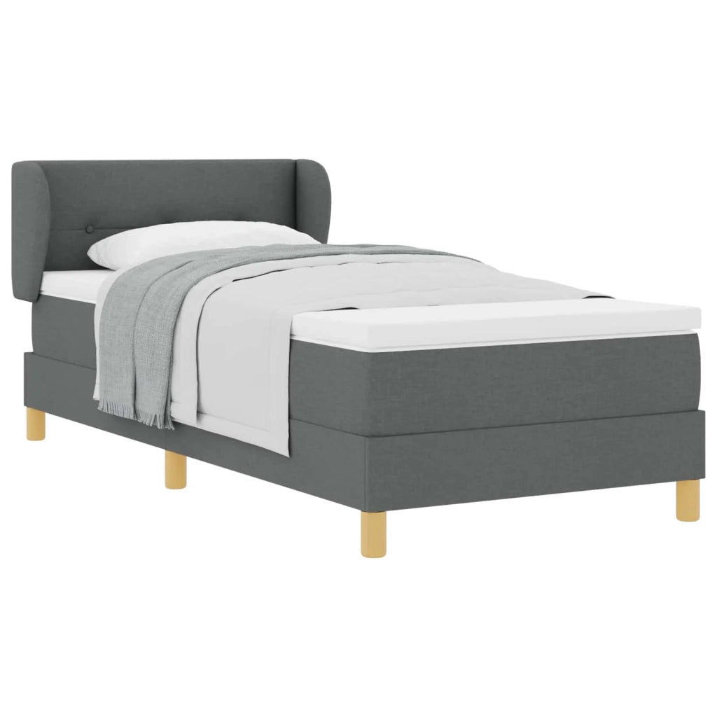 Letto a molle con materasso-Struttura Letto con Materasso Grigio scuro 100 x 200 cm Tessuto 509541