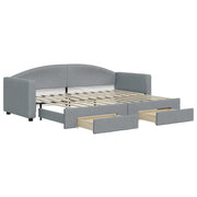 Divano letto | Sof¨¤ letto | Letto singolo Estraibile Cassetti Grigio Chiaro 80x200cm Tessuto