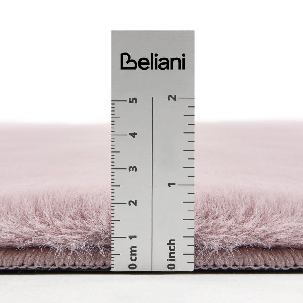 Tappeto Viola Chiaro in Ecopelliccia 80 × 300 cm a Pelo Lungo con Retro in Poliestere per Soggiorno e Corridoio Moderni