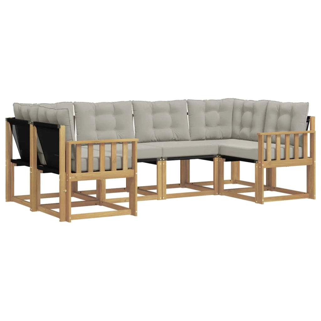 Set di divani da esterno 6 pz Bianco e Grigio Chiaro 3389809