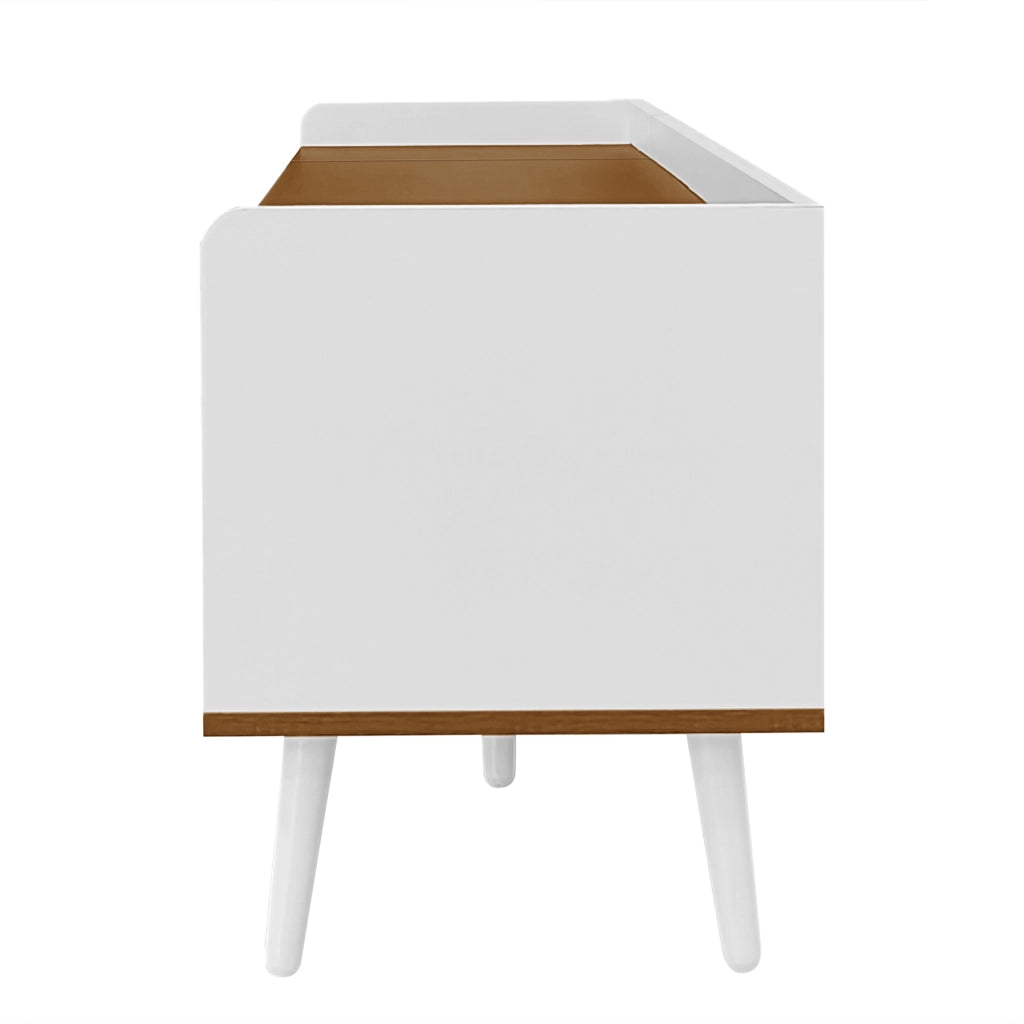 Mobile TV a 3 Ante ¨C MINIMAL ¨C Bianco e Legno, 160x39x49,5 cm