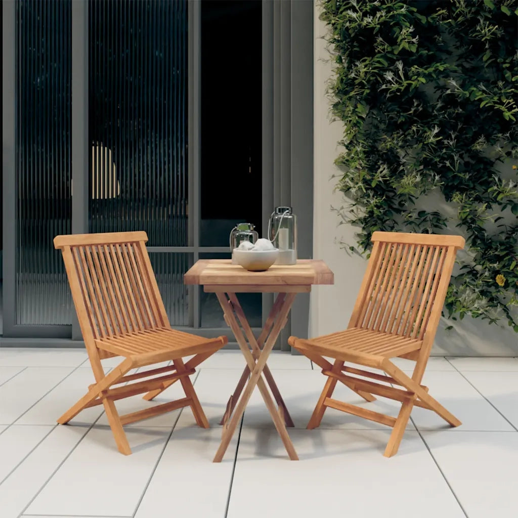 Set da Pranzo per Giardino 3 pz | Set Salotto da Giardino in Legno Massello di Teak