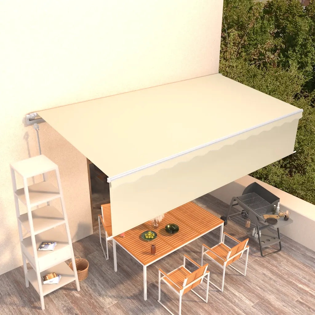 Tenda da Sole Retrattile Automatica con Parasole 6x3 m Crema 3069367