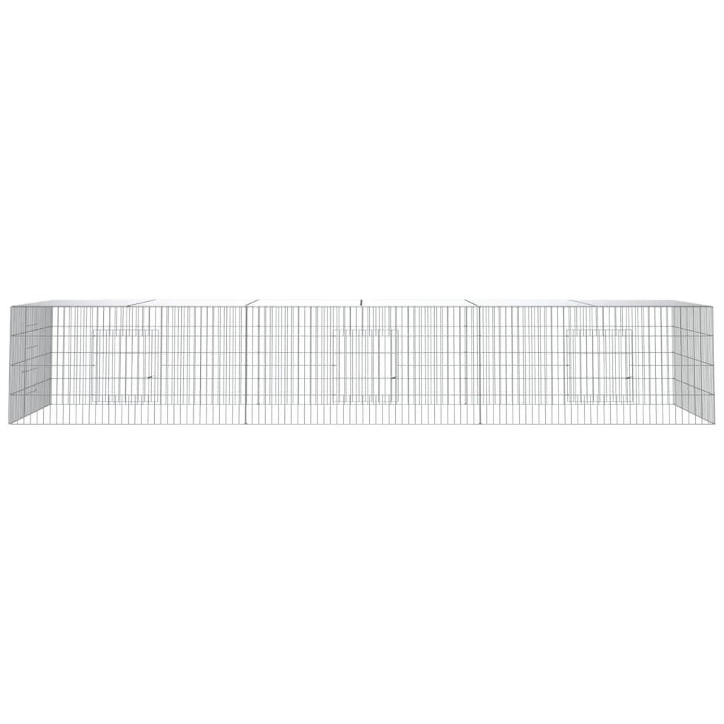 Gabbia per conigli 3 pannelli 325 x 109 x 54 cm Ferro zincato Argento 02_0041688