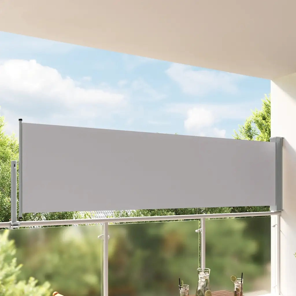 Tenda da Sole Laterale Retrattile-Tenda parasole per balcone 100 x 300 cm Grigia