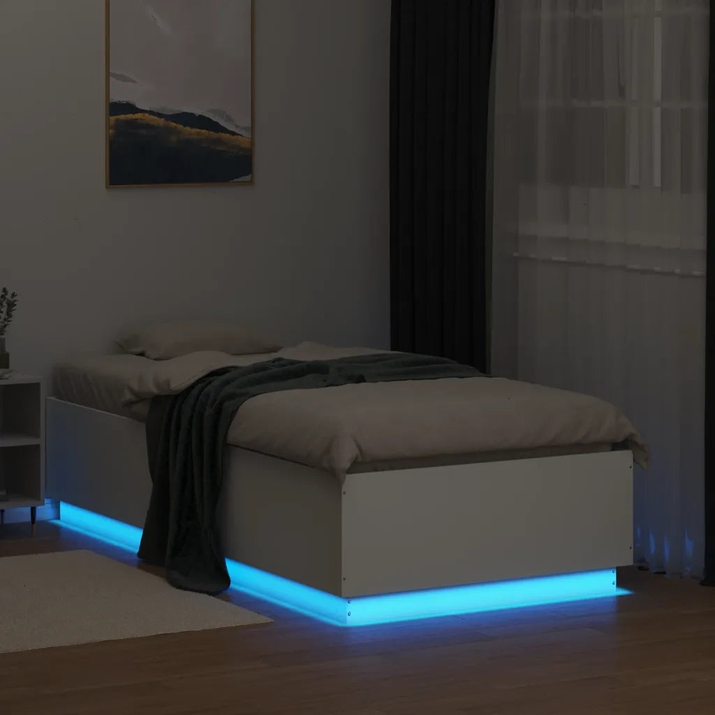 Giroletto con Luci LED Bianco 75x190 cm in Legno Multistrato