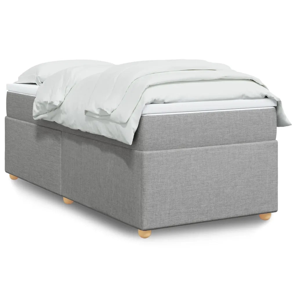 Giroletto a Molle con Materasso Grigio Chiaro 90x200 cm Tessuto