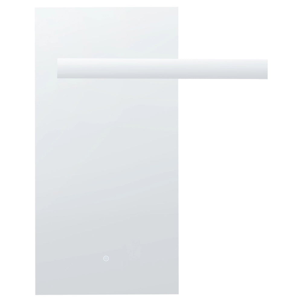 Specchio rettangolare da parete a sospensione con illuminazione a LED per camera da letto e bagno, 50 x 100 cm, argento