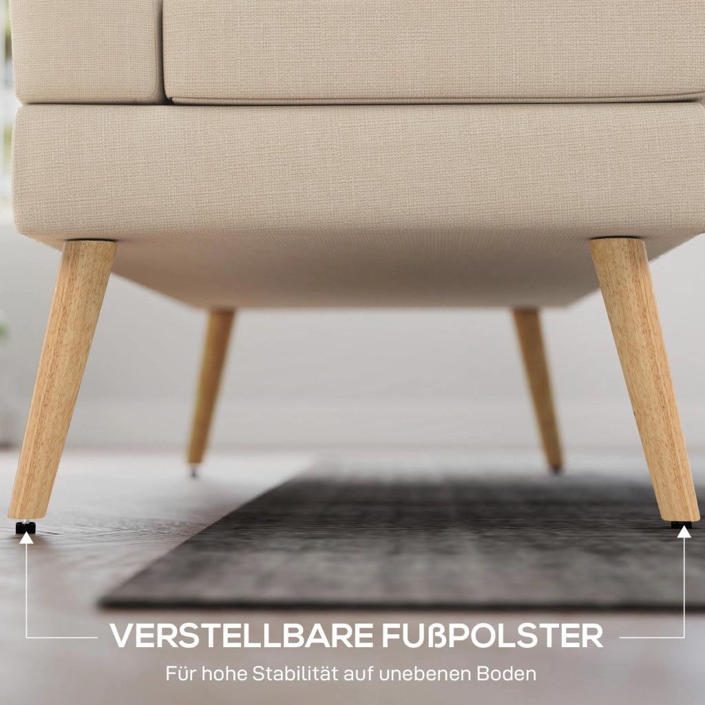 Divano 2 Posti Tessuto Trapuntato ¨C Zephmum ¨C Beige 90x90x90