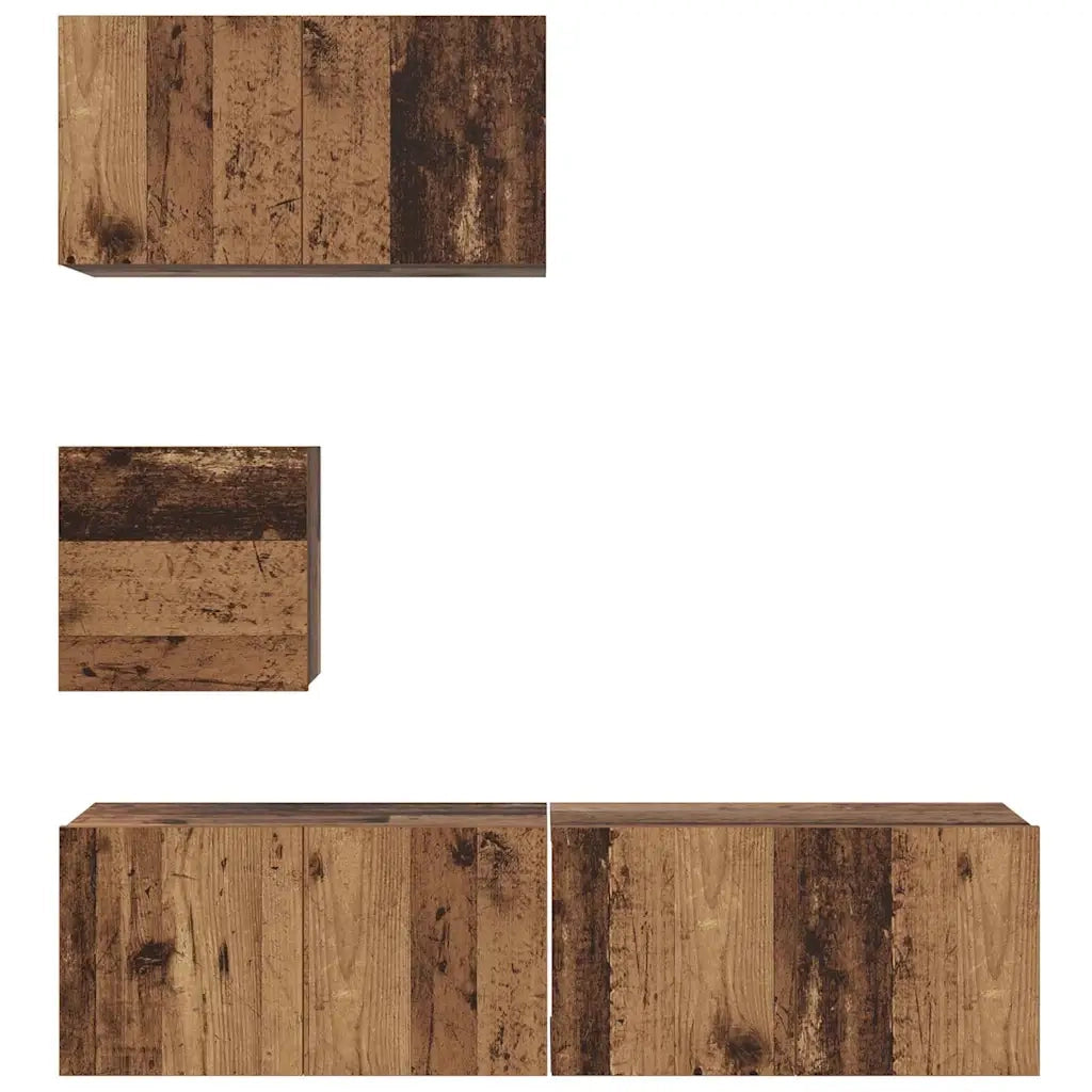 Set mobile TV 4 pcs Legno vecchio Legno multistrato 3393147