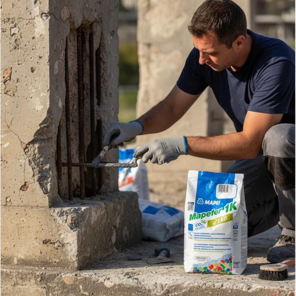 Malta cementizia anticorrosiva mapefer 1k per ferri d armatura 5 kg