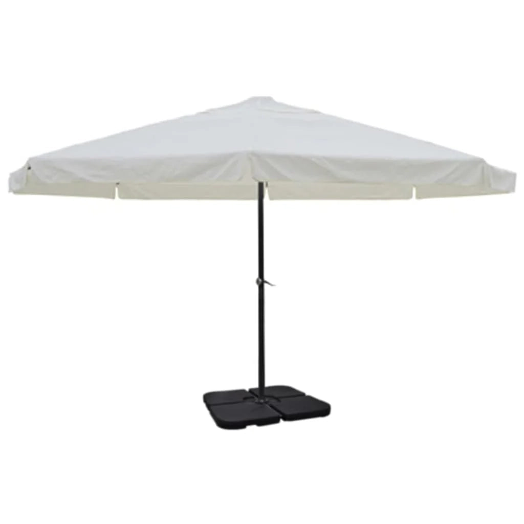 Grande ombrellone da esterno diametro 5 m in alluminio con base mobile bianco 02_0008145