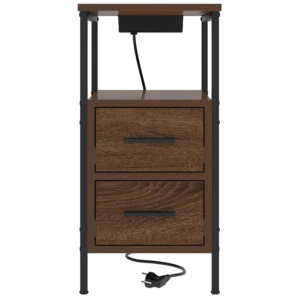 Comodino | Armadio da Notte | Mobiletto da notte con cassetto Rovere Marrone 30 x 48 x 61 cm